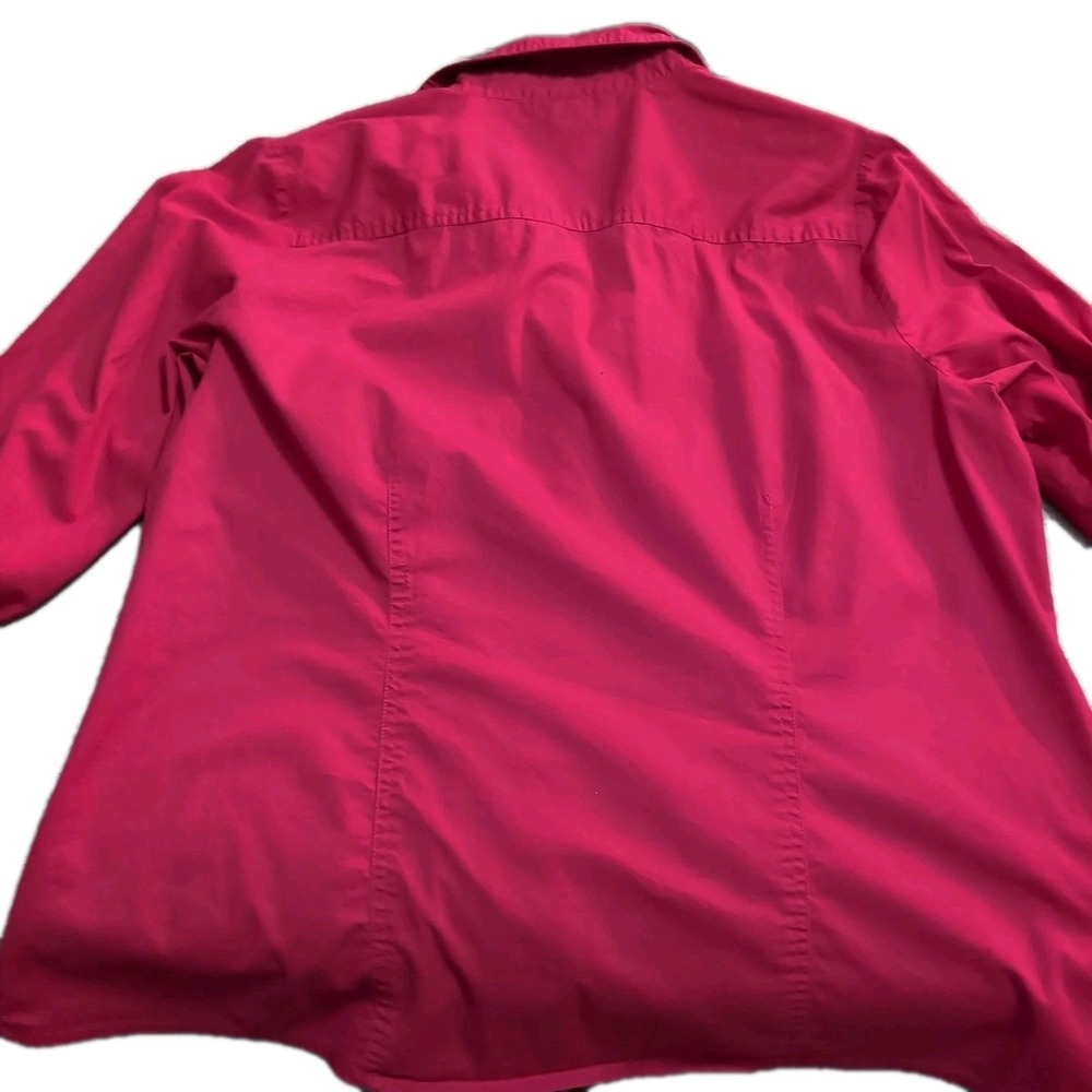 Millennium Women Red Collared Shirt Size XL Button Up Long Sleeve Business Casua - Picture 3 of 3